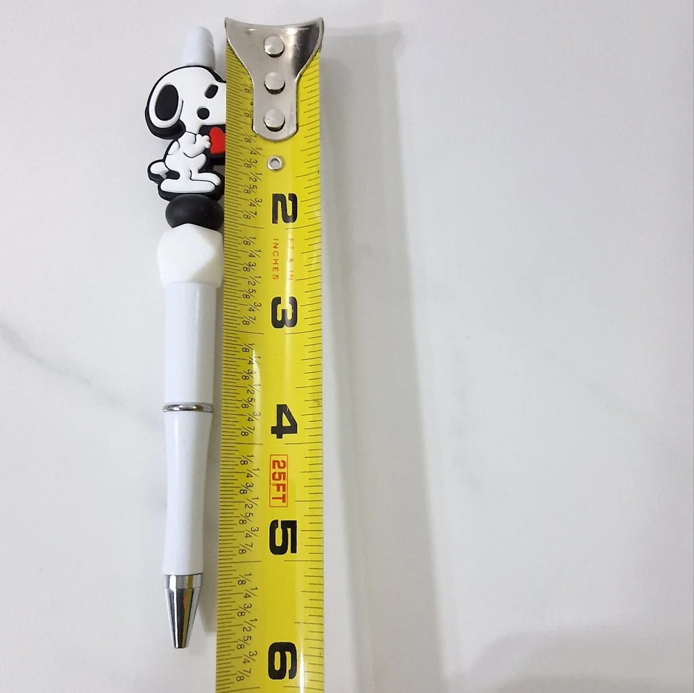 Peanuts Snoopy Heart Beaded Writing Pen, Black Ink Pen, NEW